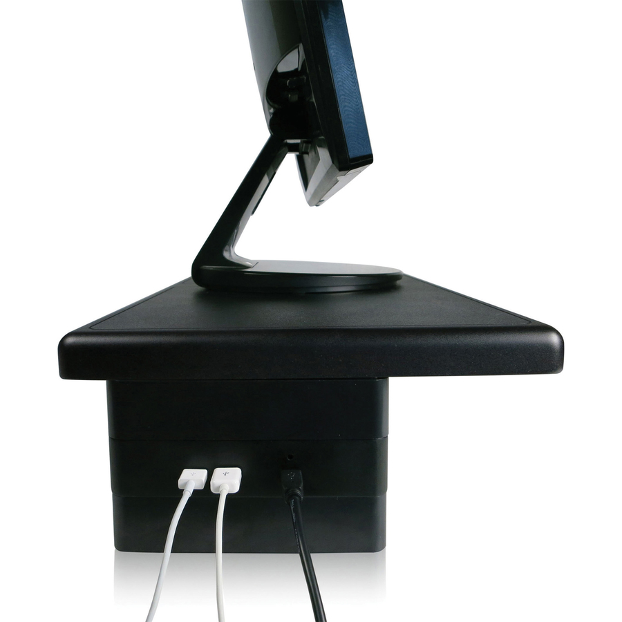 DAC Stax Ergonomic Height Adjustable Monitor Stand with 2 USB Ports - 29.94 kg Load Capacity - 4.75" (120.65 mm) Height x 13" (330.20 mm) Width x 10.50" (266.70 mm) Depth - Black = DTA02159