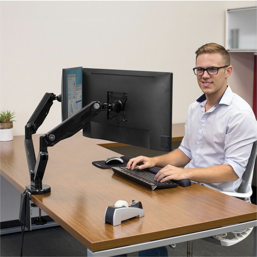 Fellowes Platinum Series Dual Monitor Arm - 2 Display(s) Supported - 46" Screen Support - 40 lb Load Capacity - 1 Each