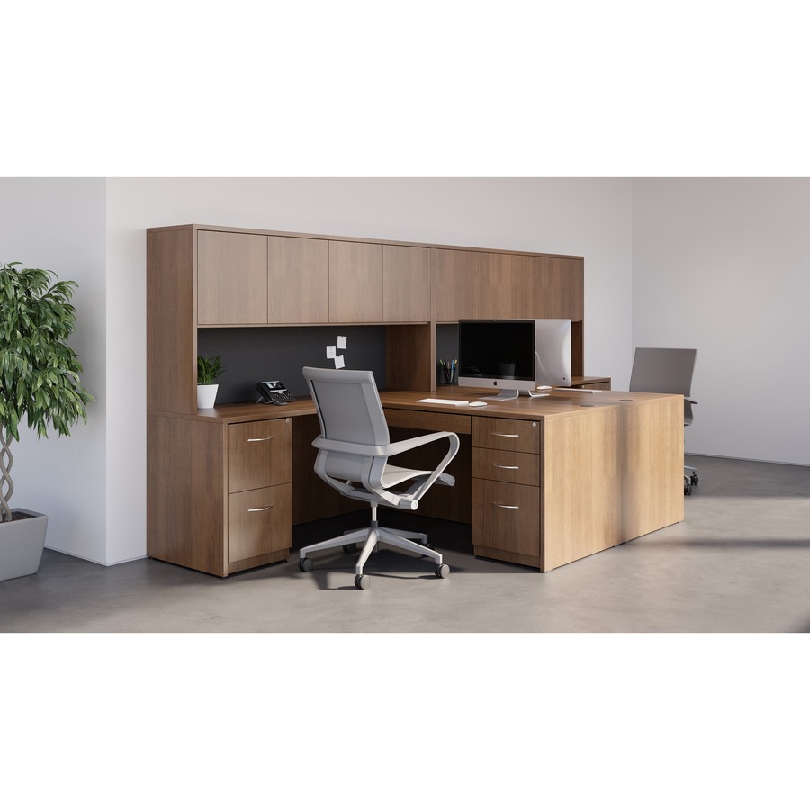 Lorell Essentials Series Rectangular Desk Shell - 72" x 30"29.5" Desk, 0.1" Edge - Material: Metal - Finish: Walnut Laminate