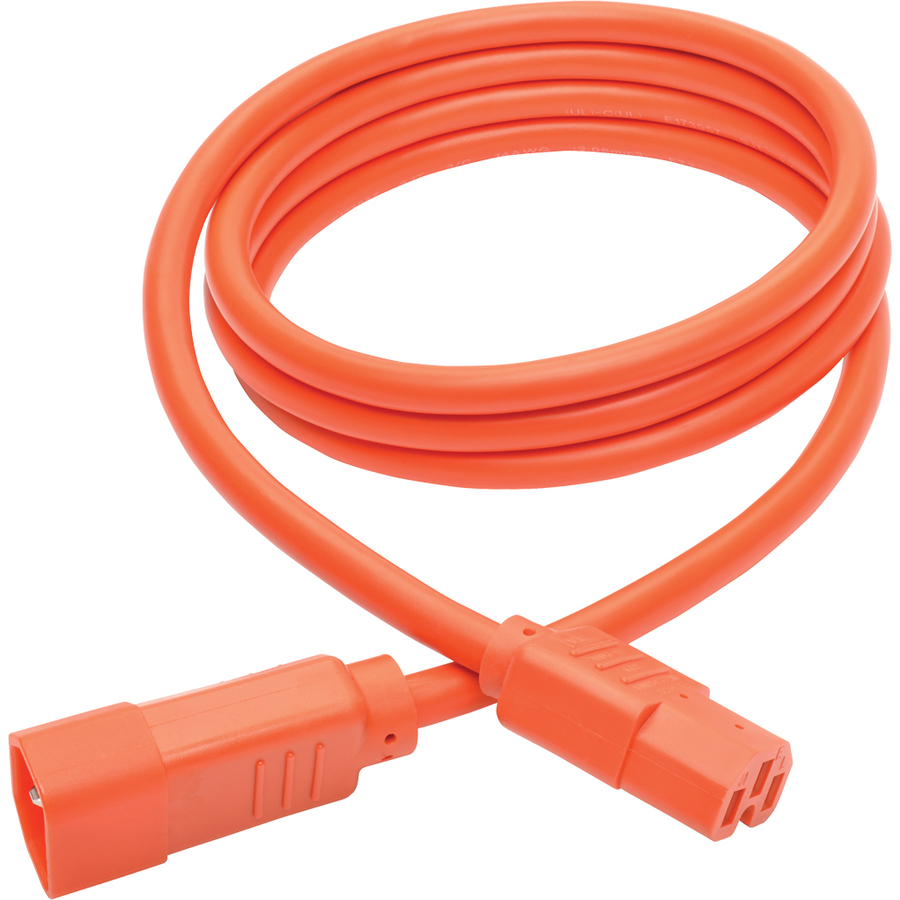 Tripp Lite by Eaton Power Cord C14 to C15 - Heavy-Duty 15A 250V 14 AWG 6 ft. (1.83 m) Orange