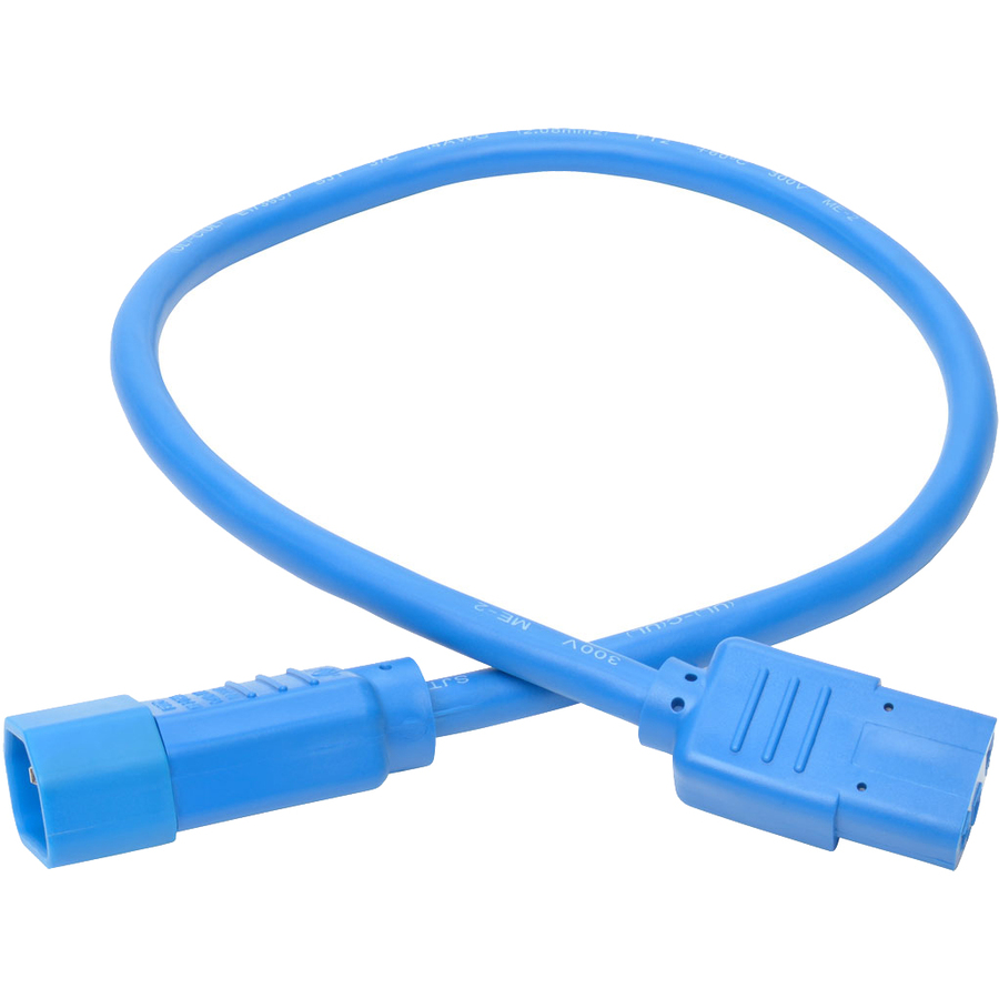 Tripp Lite by Eaton Heavy-Duty PDU Power Cord C13 to C14 - 15A 250V 14 AWG 2 ft. (0.61 m) Blue
