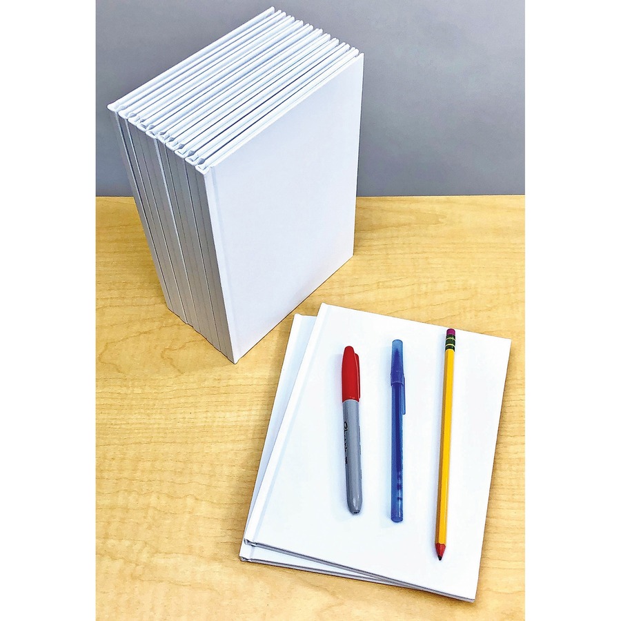Ashley Hardcover Blank Book - 28 Pages - Plain - 6 x 8 - White Paper -  Hard Cover, Durable - 1 Each - Servmart