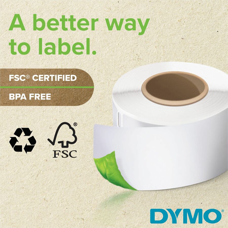 Dymo LW Multi-Purpose Labels 1/2" x 1" - 1/2" x 1" Length - Rectangle - Thermal Transfer - White - Paper - 1000 / Roll - 1 Roll = DYM30333