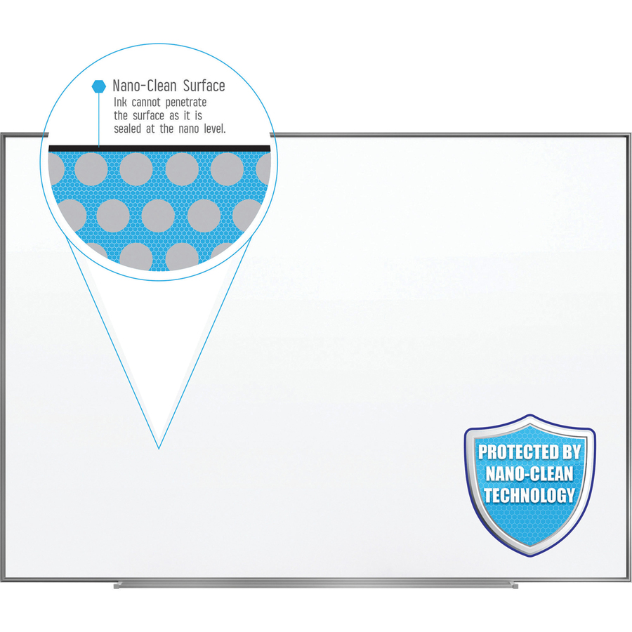 Quartet Fusion Nano-Clean Dry Erase Board - 36" (3 ft) Width x 24" (2 ft) Height - White Surface - Aluminum Frame - Rectangle - Horizontal/Vertical - Mount - 1 Each - Magnetic Boards - QRTNA3624F