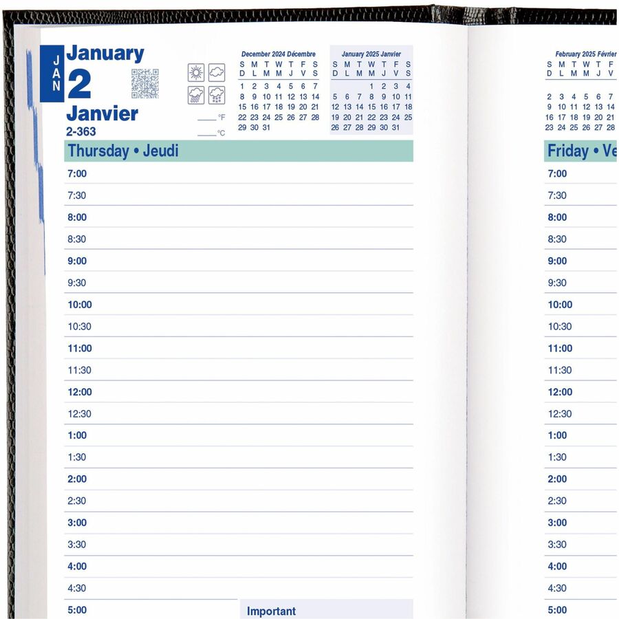Blueline Daily Planner - Julian Dates - Daily, Monthly, Yearly, Hourly ...