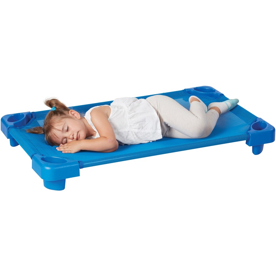 ECR4KIDS Stackable Toddler Kiddie Cot - Steel, Plastic - Classroom Furniture - ELR16113