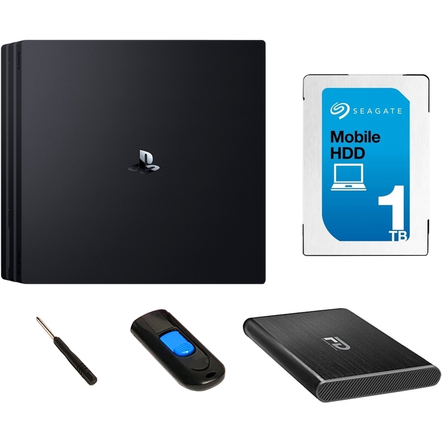 Fantom Drives FD 1TB PS4 Hard Drive - All in One Easy Upgrade Kit - Comes with 1TB Hard Drive, Fantom Drives GFORCE Mini USB 3.0 Aluminum Enclosure, USB 3.0 Cable, 8GB Flash Drive, Screw driver and quick start installation guide - 1 Year Warranty - (PS4-1TB-KIT)