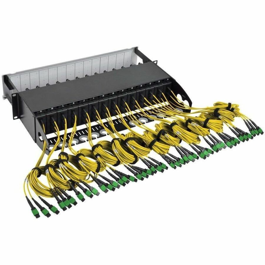 Eaton Tripp Lite Series 40/100Gb Fiber Breakout Patch Panel, 40Gb to 4 x 10Gb, 100Gb to 4 x 25Gb, 42 MTP QSFP to 168 LC Duplex 9/125 Singlemode Ports, 2U