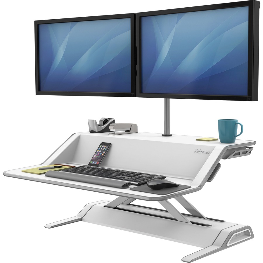 Fellowes Lotus™ Dual Monitor Arm Kit - 2 Display(s) Supported - 27" Screen Support - 26 lb Load Capacity - 1 Each