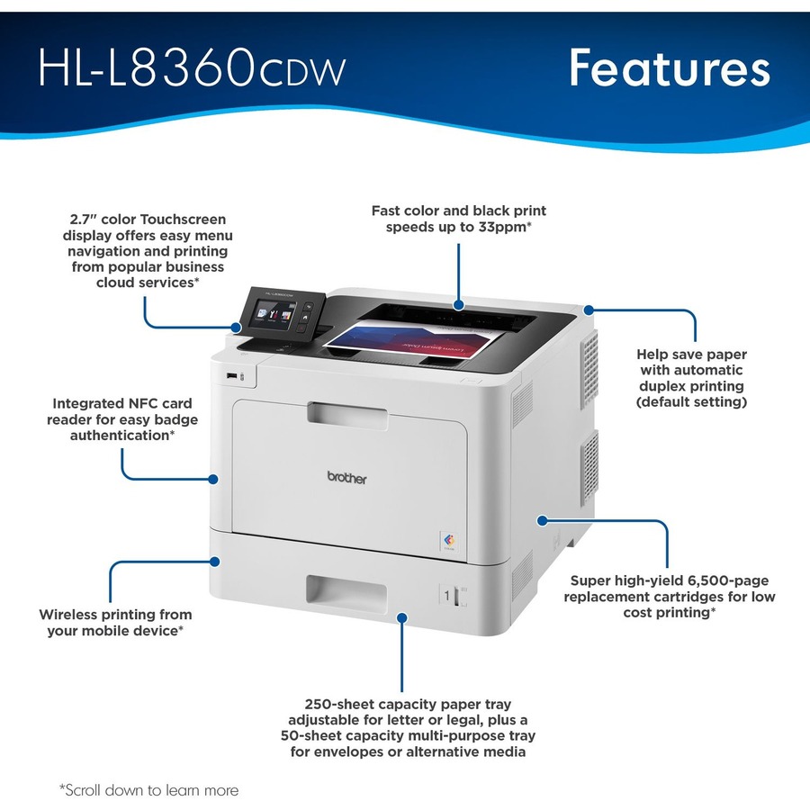 Brother HL-L8360CDW Business Colour Laser Printer - Colour Laser Printers - BRTHLL8360CDW
