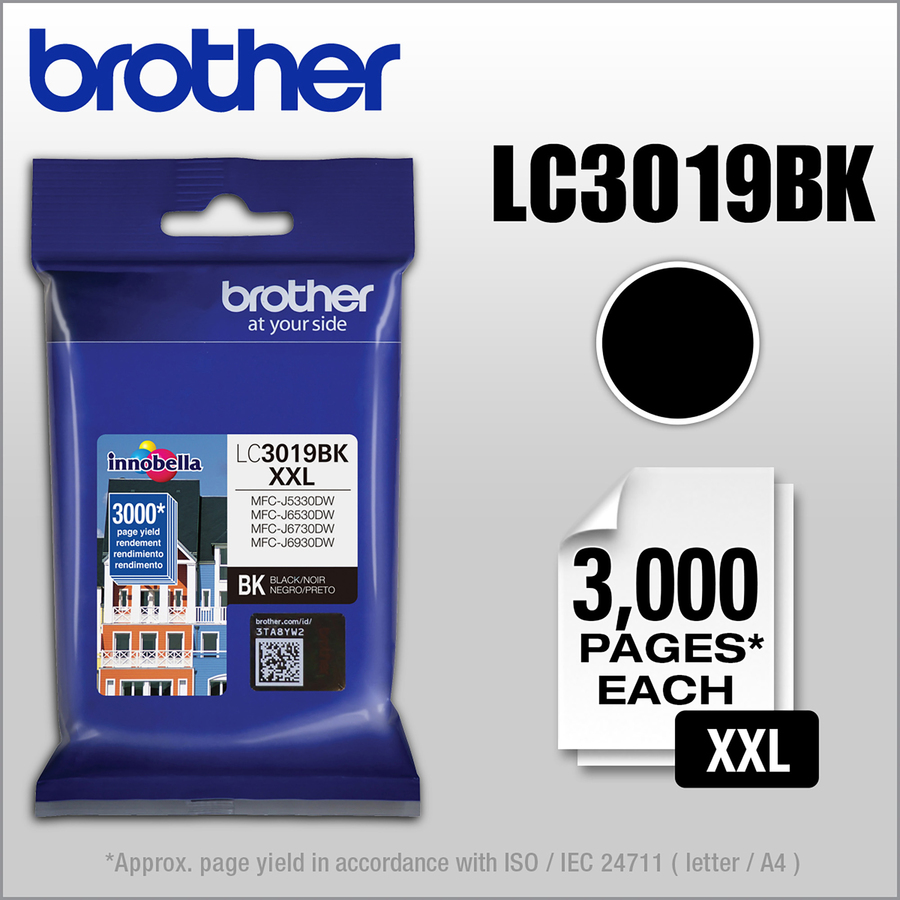 Brother Innobella LC3019BKS Original Ink Cartridge - Black - Inkjet - Super High Yield - 3000 Pages - 1 Each - Ink Cartridges & Printheads - BRTLC3019BKS