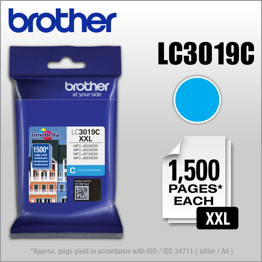 Brother Innobella LC3019CS Original Ink Cartridge - Cyan - Inkjet - Super High Yield - 1500 Pages - 1 Each - Ink Cartridges & Printheads - BRTLC3019CS
