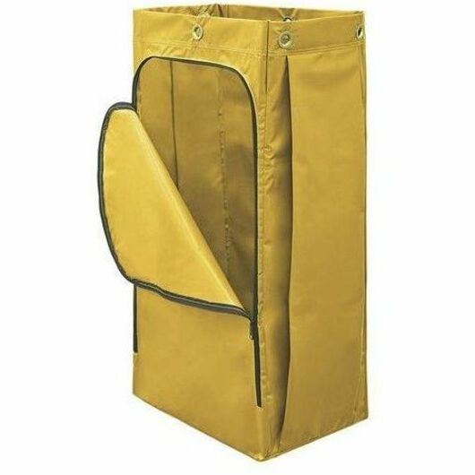Rubbermaid Commercial 34 Gal Vinyl Bag for High Capacity Janitorial Cleaning Carts, Yellow - 34 gal Capacity - 10.50" Width x 16.80" Length - Zipper Closure - Yellow - Vinyl - 1Each - Janitorial Cart