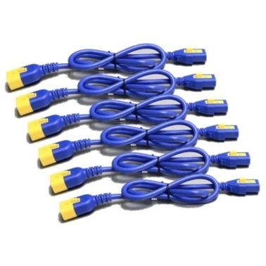 Power Cord Kit (6 ea), Locking, C13 to C14, 1.8M (6ft), North America, Blue