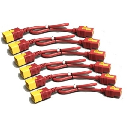 APC by Schneider Electric NetShelter Standard Power Cord - For PDU - Red - 2 ft Cord Length - IEC 60320 C20 / IEC 60320 C20 - 1