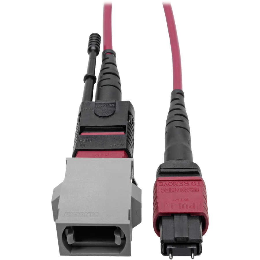 Eaton Tripp Lite Series MTP/MPO Parallel Optics Base-8 Migration Fiber Adapter, Polarity C to B, 12 Fiber, 40GB/100GB, OM4 M/F, Magenta, 8 in.