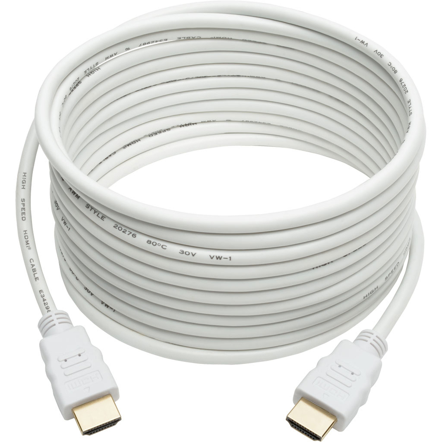 Tripp Lite by Eaton High-Speed HDMI Cable Gripping Connectors 4K @30Hz (M/M) White 16 ft. (4.88 m)