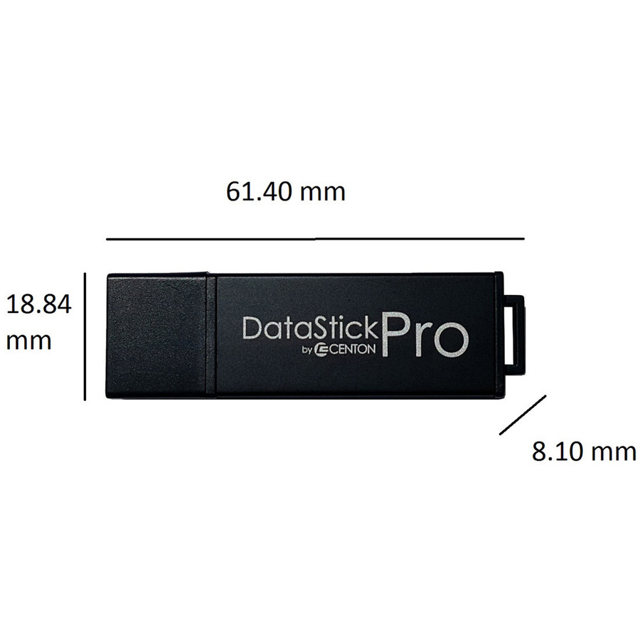 Centon DataStick Pro USB 2.0 Flash Drives - 64 GB - USB 2.0 - Gray - 5 Year Warranty - 5 Pack