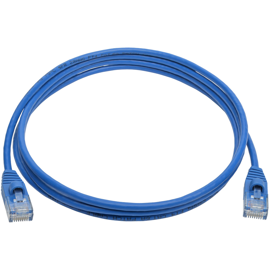 Eaton Tripp Lite Series Cat6a 10G Snagless Molded Slim UTP Ethernet Cable (RJ45 M/M), Blue, 5 ft. (1.52 m)