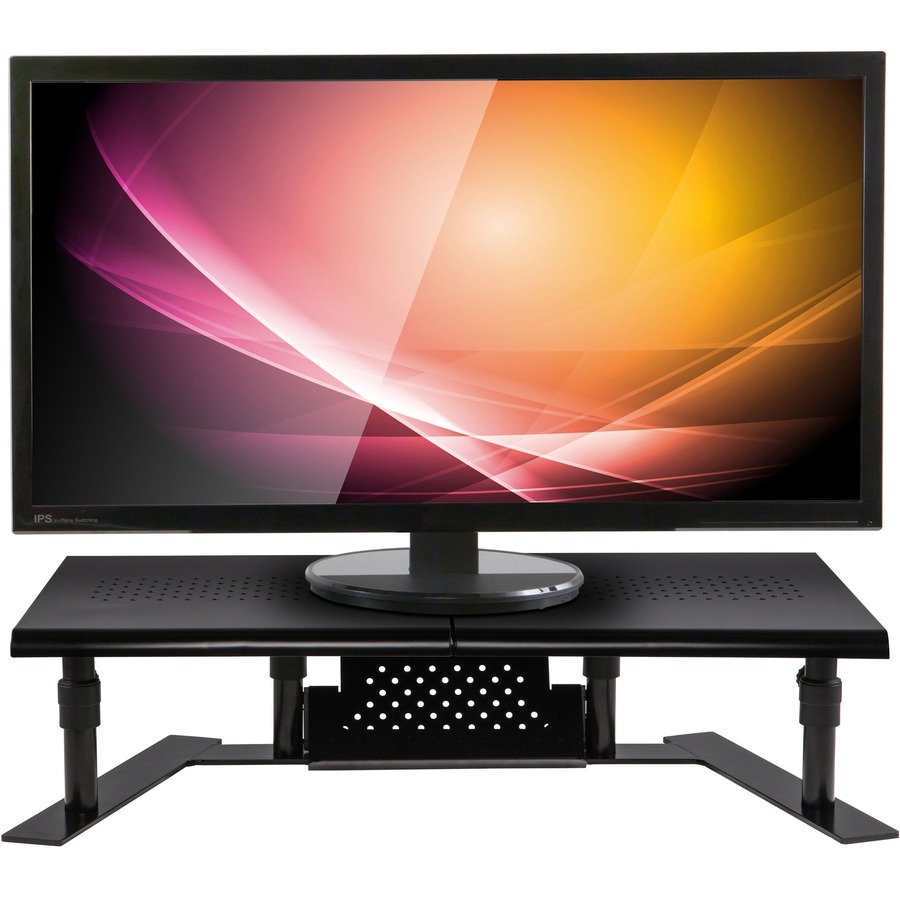 Allsop Metal Art ErgoTwin Height Adjustable Dual Monitor Stand - (31883) - 20 lb Load Capacity - 8.4" Height x 32" Width x 14" Depth - Desktop - Steel - Pearl Black