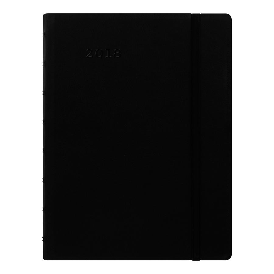 Filofax Weekly Planners - Weekly - January 2022 till December 2022 - 1 Week Double Page Layout - 5 13/16" x 8 1/4" Cream Sheet - Twin Wire - Black - Leather - Elastic Closure - Appointment Books & Planners - BLIC1851401