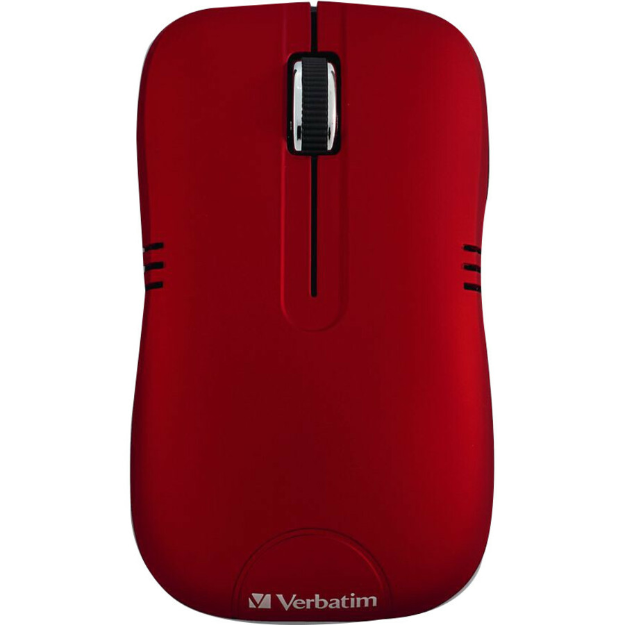 Verbatim Wireless Notebook Optical Mouse, Commuter Series - Matte Red - Optical - Wireless - Radio Frequency - Matte Red - 1 Pack - USB Type A - 1200 dpi - Scroll Wheel - Symmetrical - Mice - VER99767