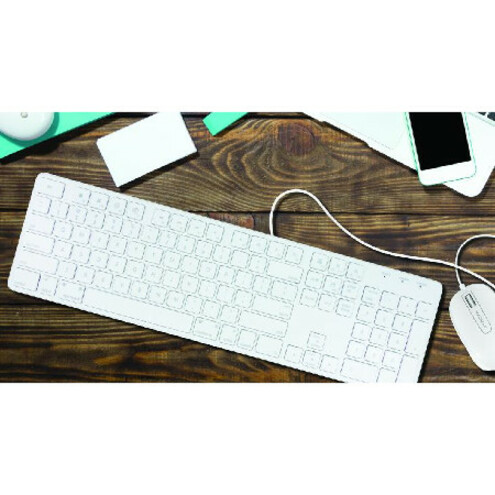 Macally 104 key Ultra Slim USB Wired Keyboard for Mac and PC