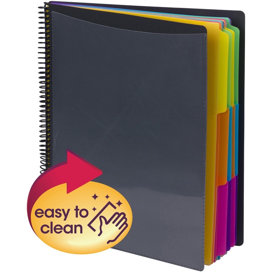 Oxford® Poly 8-Pocket Folder, Letter, Assorted