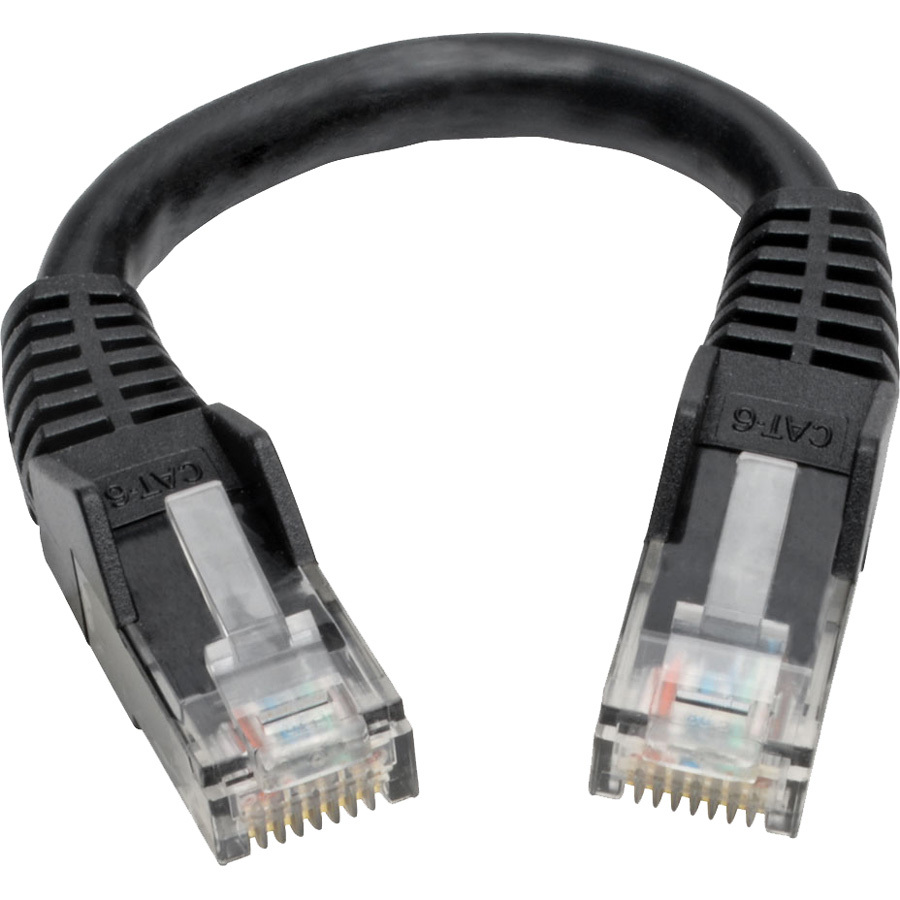 Tripp Lite by Eaton Cat6 Gigabit Snagless Molded (UTP) Ethernet Cable (RJ45 M/M) PoE Black 6-in. (15.24 cm)