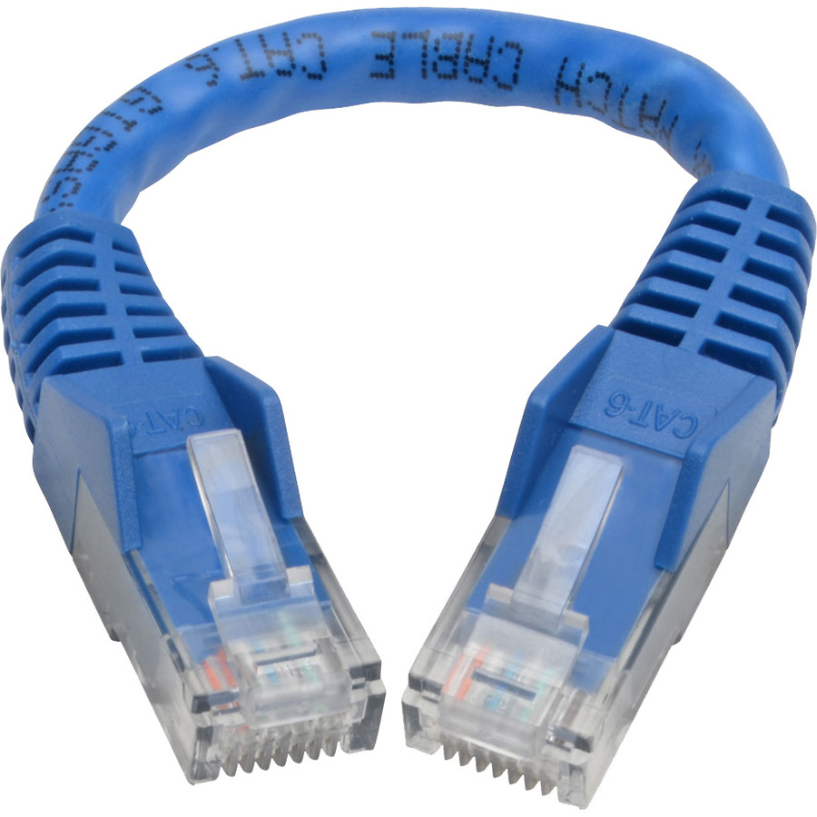 Tripp Lite by Eaton Cat6 Gigabit Snagless Molded (UTP) Ethernet Cable (RJ45 M/M) PoE Blue 6-in. (15.24 cm)
