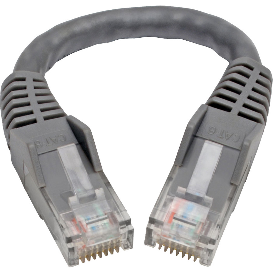 Tripp Lite by Eaton Cat6 Gigabit Snagless Molded (UTP) Ethernet Cable (RJ45 M/M) PoE Gray 6-in. (15.24 cm)