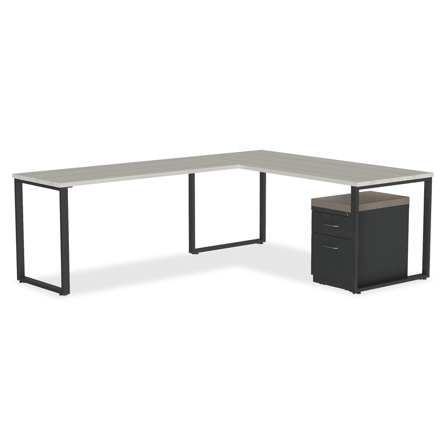 Lorell Makerspace Storage System Suport O-Leg - Contemporary - 2" Width x 23.5" Depth x 29" Height - Steel - Black - Legs - LLR59676