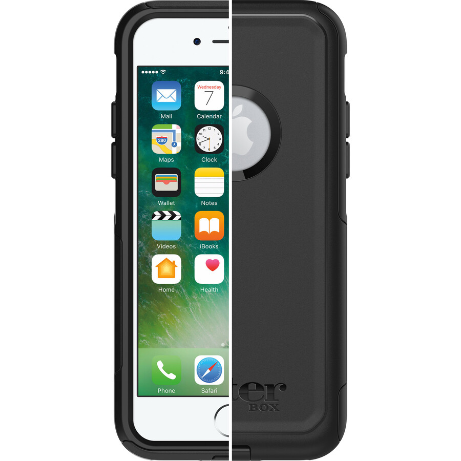 OtterBox Commuter Case - For Apple iPhone 6, iPhone 6s, iPhone 7, iPhone 8 Smartphone - Black - Damage Resistant, Shock Resistant, Impact Absorbing, Bump Resistant, Scratch Resistant - Polycarbonate, Silicone - 1 - Skins - OBX7756650