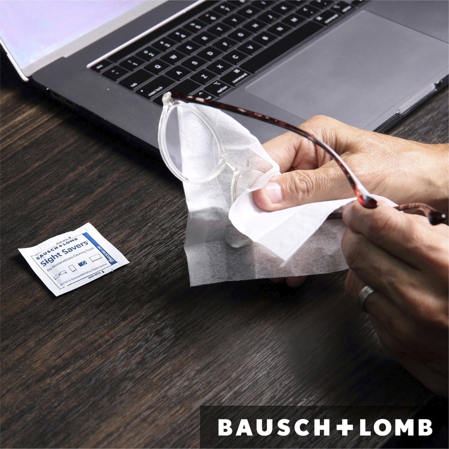 Bausch + Lomb Sight Savers Lens Cleaning Tissues - For Eyeglasses, Monitor, Camera Lens, Binocular - Anti-fog, Anti-static, Pre-moistened, Silicone-free, Individually WrappedBox - 200 / Bundle - Multi