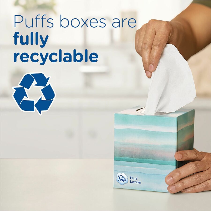 Puffs Plus Lotion Facial Tissues - 2 Ply - White - 56 Per Box - 24 / Carton