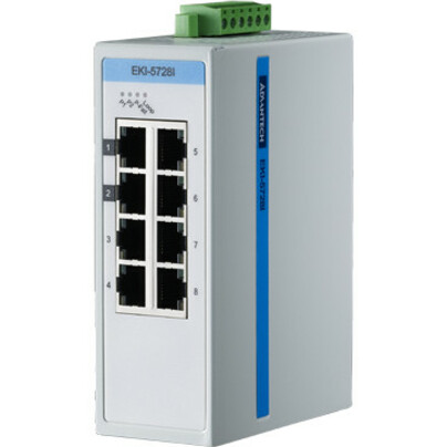 Advantech 8GE Unmanaged Ethernet Switch, ATEX/C1D2/IECEx, E-Mark, -40~75?