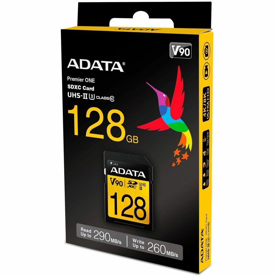Adata Premier ONE 128 GB Class 10/UHS-II (U3) V90 SDXC - 290 MB/s Read - 260 MB/s Write