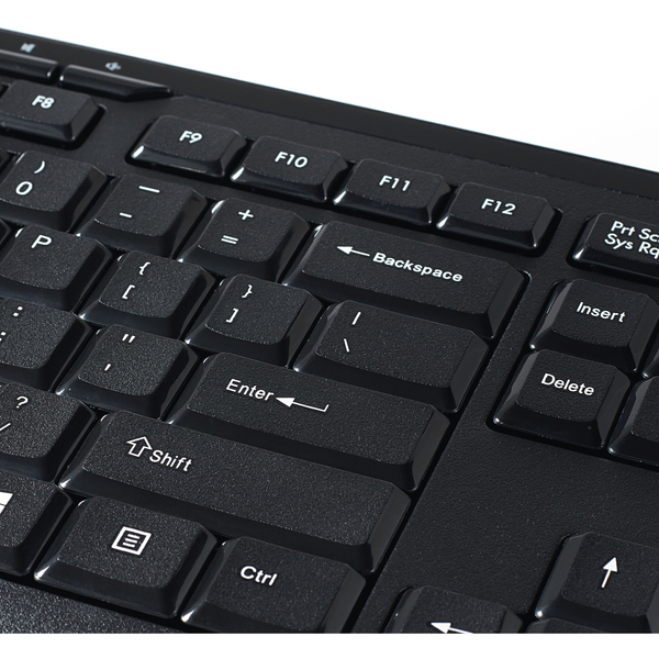 Keyboard/Mouse Combo w/Nano Receiver, Wireless, Black