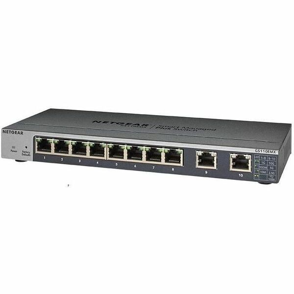 NETGEAR (GS110EMX-100NAS) Ethernet Switch - 8 Ports - Manageable - 3 Layer Supported - Twisted Pair - Desktop, Rack-mountable, Wall Mountable - Lifetime Limited Warranty