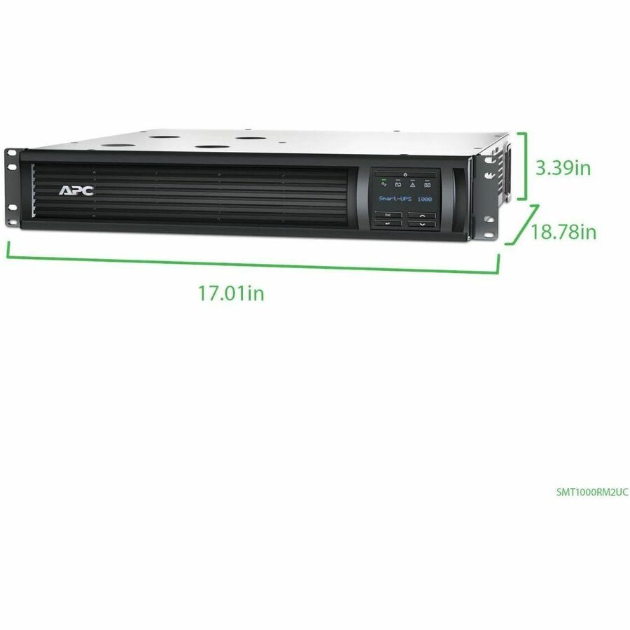 APC Smart-UPS, Line Interactive, 1000VA, Rackmount 2U, 120V, 6x NEMA 5-15R outlets, SmartConnect Port+SmartSlot, AVR, LCD