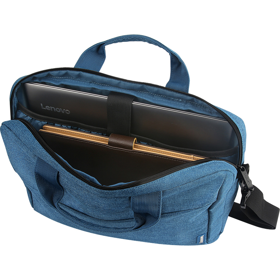 Lenovo T210 Carrying Case for 15.6" Notebook, Book - Blue - Water Resistant - Polyester Body - Handle