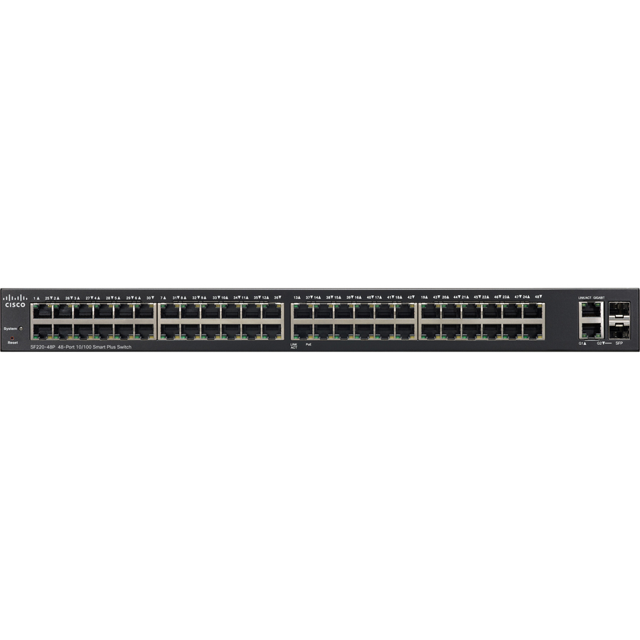 Cisco SF220-48P 48-Port 10/100 PoE Smart Plus Switch