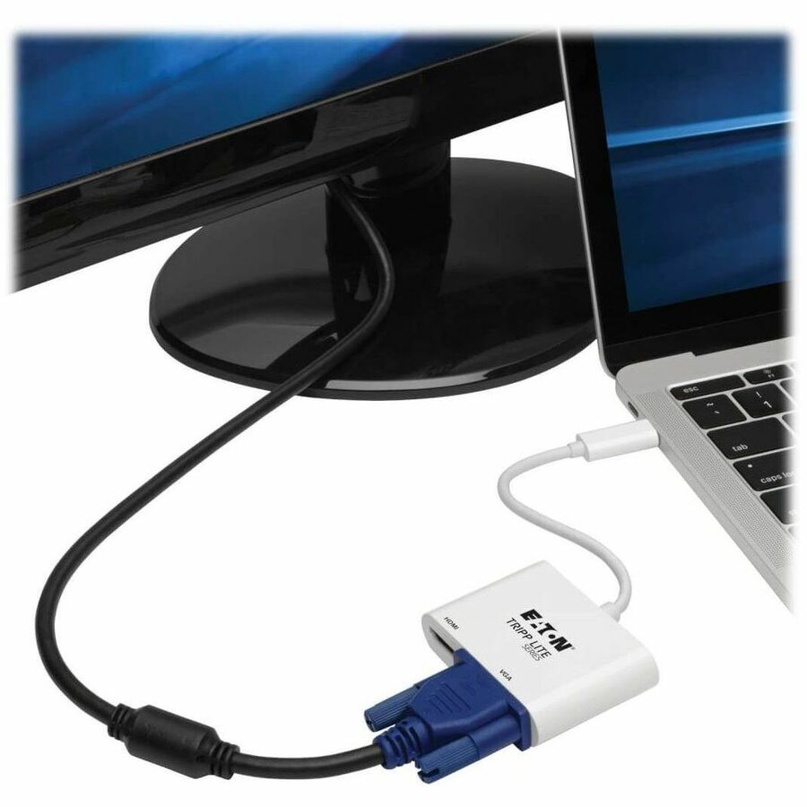 Tripp Lite by Eaton USB C to HDMI / VGA Multiport Adapter Converter 4K, USB Type C, USB-C, USB Type-C