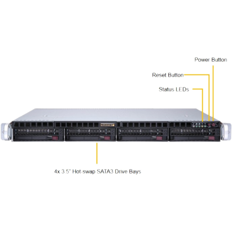 Supermicro SuperServer 6019P-MTR Barebone System - 1U Rack-mountable - Socket P LGA-3647 - 2 x Processor Support