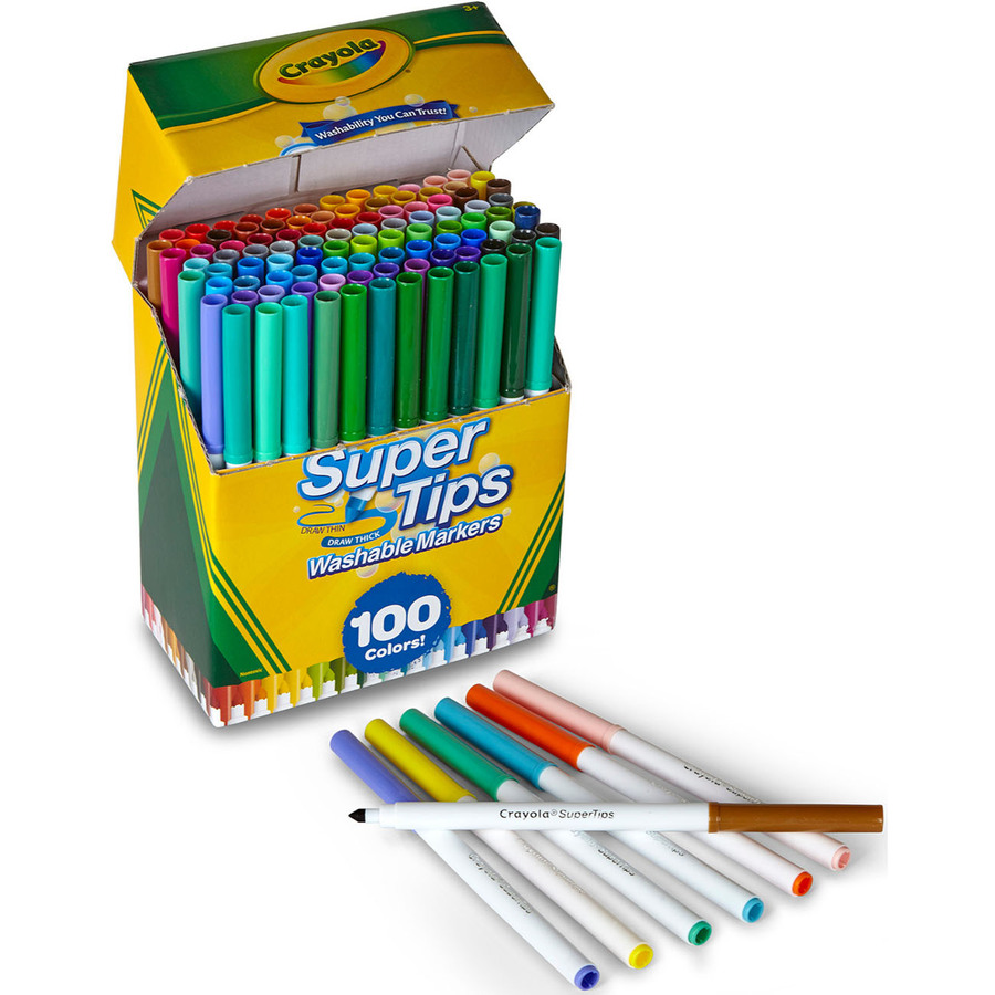 Crayola Super Tips Washable Markers - Conical Marker Point CYO585100, CYO  585100 - Office Supply Hut