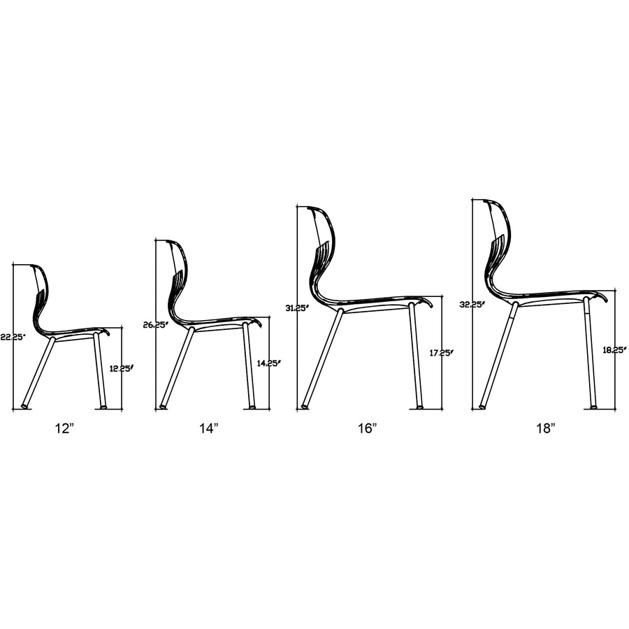MITYBILT Rave Chair - Silver Frame - Four-legged Base - Navy - Plastic - Educational Seating - MYBRV12NVY
