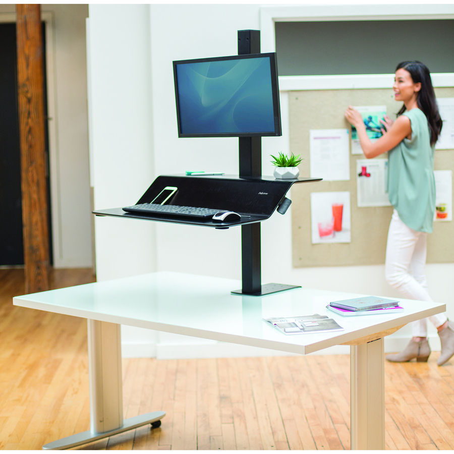 Fellowes Lotus™ VE Sit-Stand Workstation - Single - 1 Display(s) Supported - 25 lb Load Capacity - 1 Each