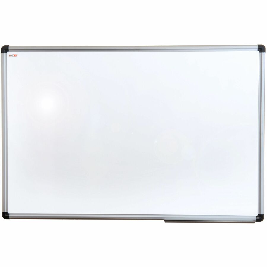 Floortex Viztex Porcelain Mag Dry-Erase Boards - 36" (3 ft) Width x 24" (2 ft) Height - White Ceramic Surface - Aluminum Frame - Rectangle - Horizontal/Vertical - 1 Each - Dry-Erase Boards - FLRFCVPM3624A