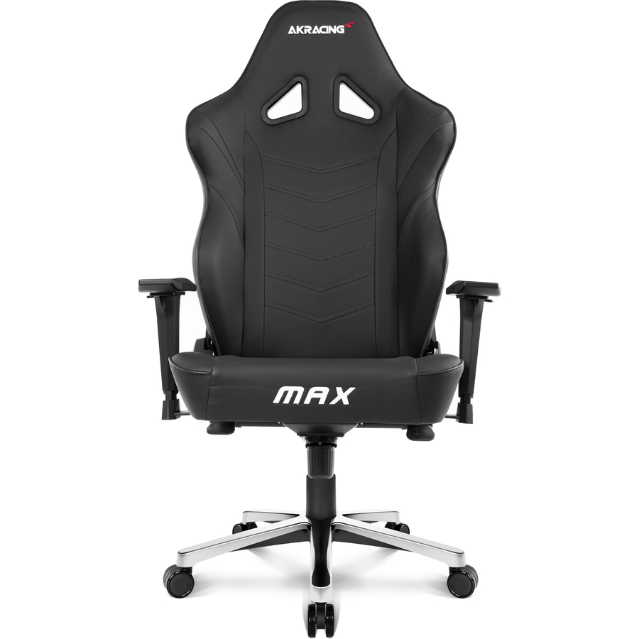 AKRacing Masters Series MAX PU Leather Gaming Chair, 4D Adjustable  Armrests, 180 Degrees Recline - Black (AK-MAX-BK)