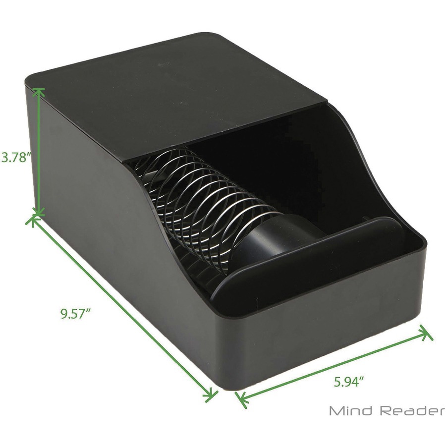 Mind Reader Mind Hot Cup Sleeve Dispenser - Spring Loaded Dispensing - 50 Cup Capacity - Black - Plastic - 1 Each